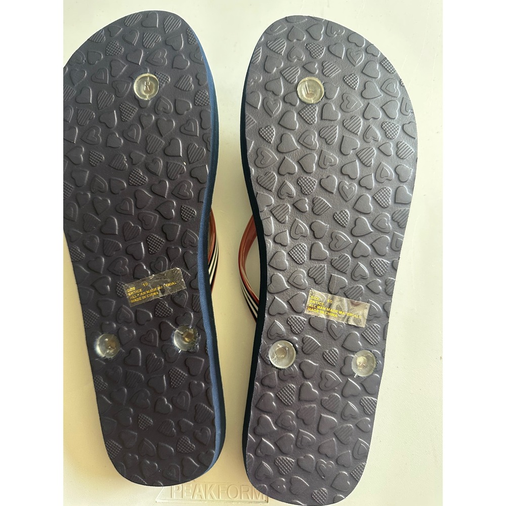 Brighton Entice Floral Heart Striped Bow Flip Flop Sandals Womens 10 - Picture 3 of 5